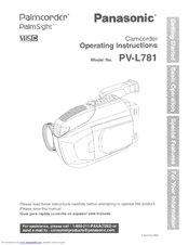 Panasonic PVL781 - VHS-C MOVIE CAMERA User Manual