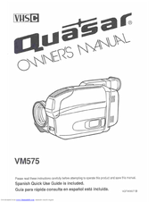 Quasar VM575 - VHS-C CAMCORDER User Manual