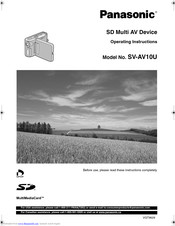 Panasonic SVAV10U - SD MULTI AV DEVICE Operating Instructions Manual