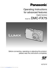 Panasonic LUMIX DMC-FX75 Operating Instructions Manual