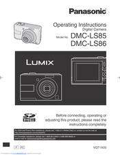 Panasonic DMC-LS85P - Lumix Digital Camera Operating Instructions Manual
