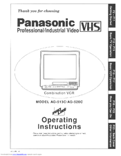 Panasonic AG520C - COMBINATION VCR Operating Instructions Manual