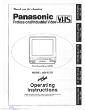 Panasonic AG527D - COMBINATION VCR Operating Instructions Manual