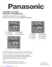 Panasonic CT-2022HC Installer's Manual