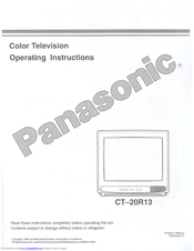 Panasonic CT-20R13 Operating Instructions Manual