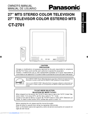Panasonic CT-2701 Owner's Manual