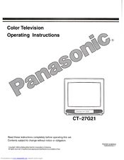 Panasonic CT-27G21 Operating Instructions Manual