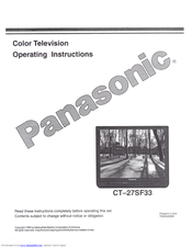 Panasonic CT-27SF33 Operating Instructions Manual