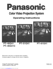 Panasonic PT-46G41 Operating Instructions Manual