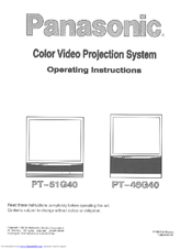 Panasonic PT-46G40 Operating Instructions Manual
