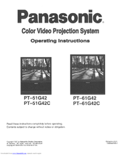 Panasonic PT-51G42C Operating Instructions Manual