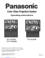 Panasonic PT-51G46C Operating Instructions Manual