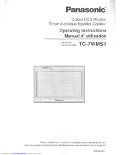 Panasonic Viera TC-7WMS1 Operating Instructions Manual