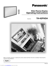 Panasonic Viera TH-42PWD4 Operating Instructions Manual
