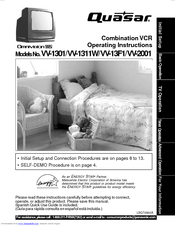 Quasar VV1311W - MONITOR/VCR Operating Instructions Manual