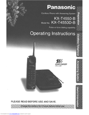 Panasonic KXT4550B - CORDLESS DIGITAL TAM Operating Instructions Manual