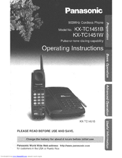Panasonic KX-TC1451 - Cordless Phone - Operation User Manual