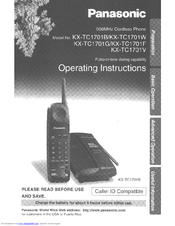 Panasonic KX-TC1701B - 900 MHz Cordless Phone User Manual