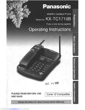 Panasonic KXTC1710B - CORDLESS 900 ANALOG User Manual