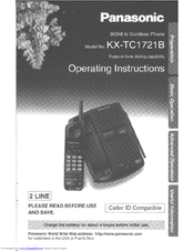 Panasonic KX-TC1721B - Specialized 2 Line 900 MHZ Phone Operating Instructions Manual