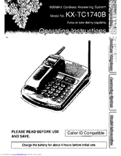 Panasonic KX-TC1740B - 900 MHz Analog Cordless Speakerphone User Manual