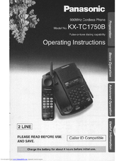 Panasonic KX-TC1750 - Cordless Phone - Operation User Manual