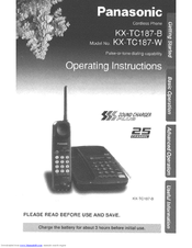 Panasonic KXTC187W - CORDLESS User Manual