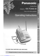 Panasonic KXTC905W - CORDLESS 900 ANALOG User Manual