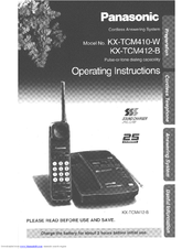 Panasonic KXTCM412B - CORDLES/ANS MAC/HYBR User Manual