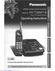 Panasonic KXTCM947B - CORDLESS 900 ANALOG User Manual