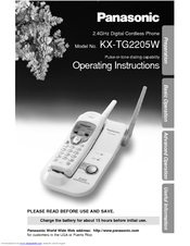 Panasonic KXTG2205W - 2.4 GHZ CORDLES PHON Operating Instructions Manual