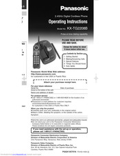 Panasonic KXTG2208B - 2.4 GHZ DIGITAL CDL Operating Instructions Manual