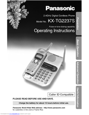 Panasonic KX-TG2237S - 2.4 GHz Digital Cordless Speakerphone Operating Instructions Manual