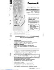 Panasonic KXTG2302 - 2.4 GHZ DIGITAL CORDLESS PHONE Operating Instructions Manual