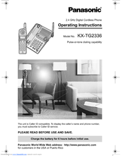 Panasonic KX-TG2336 Operating Instructions Manual