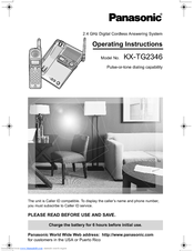 Panasonic KX-TG2346 Operating Instructions Manual