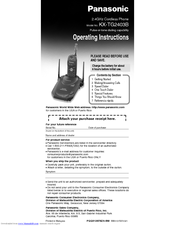 Panasonic KX-TG2403B Operating Instructions Manual
