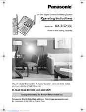Panasonic KX-TG2386B Operating Instructions Manual