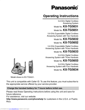 Panasonic KX-TG5631S Operating Instructions Manual