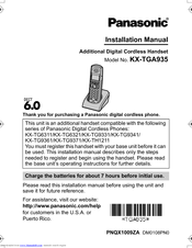 Panasonic KXTGA935 - DIGITAL CORDLESS HANDSET INSTALL Installation Manual