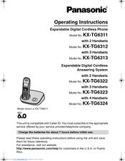 Panasonic Kx Tg6311s Cordless Phone Pearl Manuals Manualslib