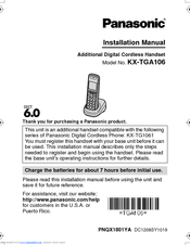 Panasonic KX-TGA106M - Cordless Extension Handset Installation Manual