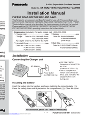 Panasonic KX-TGA271W Installation Manual