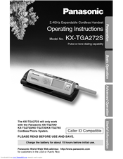 Panasonic KXTGA272S - H/S FOR KXTG2700 Operating Instructions Manual