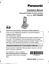 Panasonic KX-TGA820B - Cordless Extension Handset Installation Manual