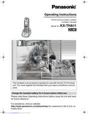 Panasonic KX-THA17 Operating Instructions Manual