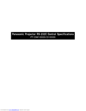 Panasonic RS-232C Specifications