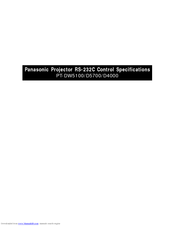 Panasonic PT-D4000 Specifications