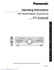 Panasonic PT-D4000E Operating Instructions Manual