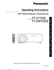 Panasonic PT-DW7700E Operating Instructions Manual